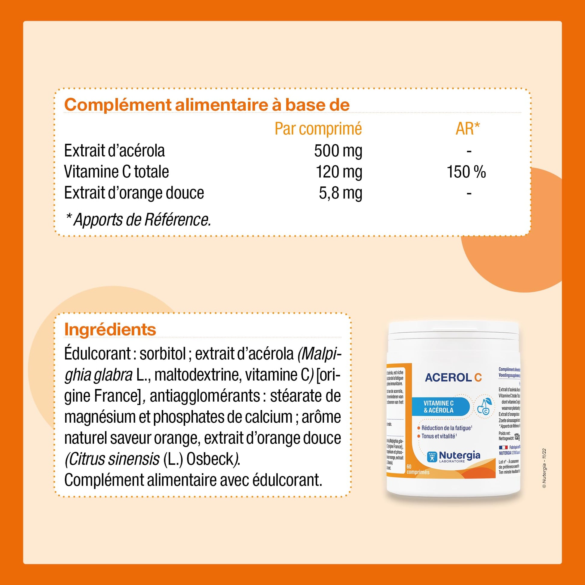 ACEROL C Nutergia suplemento en tabletas
