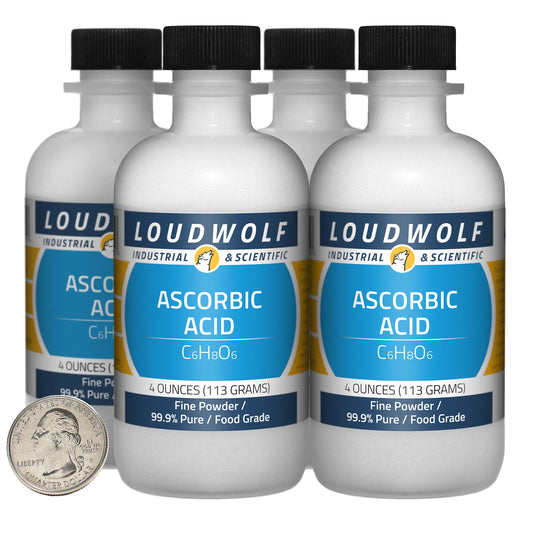 Ácido ascórbico 1 libra 4 botellas polvo fino grado alimenticio