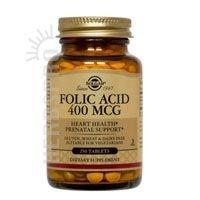 Paquete de ácido fólico 400mcg 250 tabletas SOLGAR