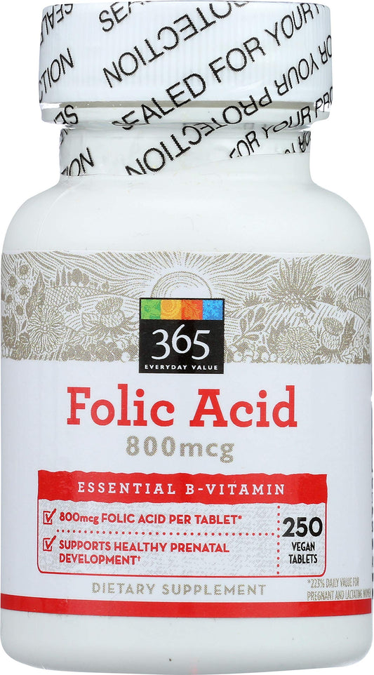 Ácido fólico 800mcg en envase de 250 unidades