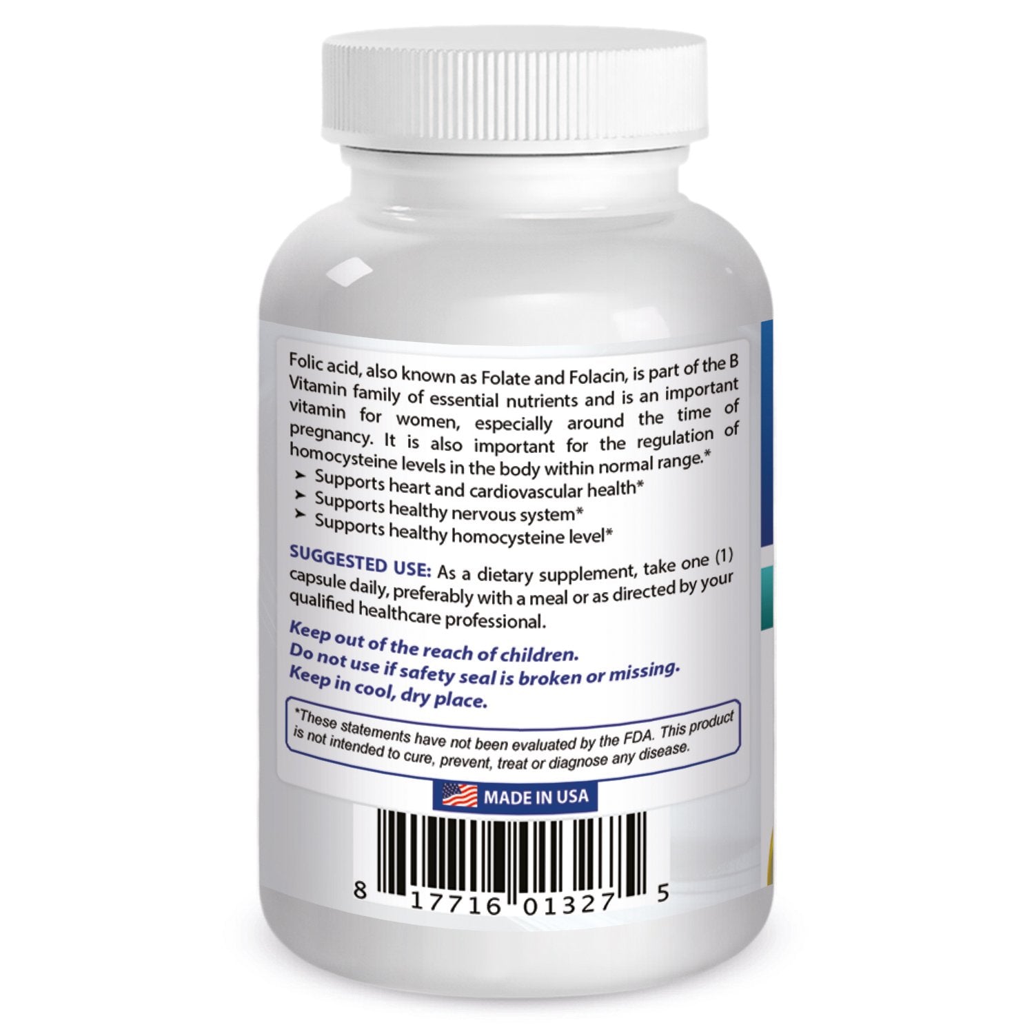 Ácido fólico Best Naturals control calidad y pureza