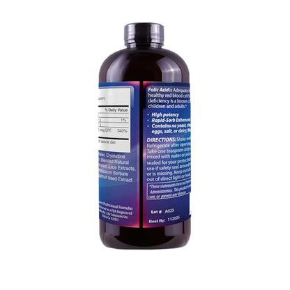 Ácido fólico sin gluten, botella de 8 oz
