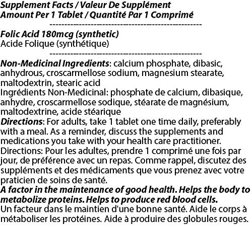 Ácido Fólico Total Natural 180mcg 5 botellas empaque lateral