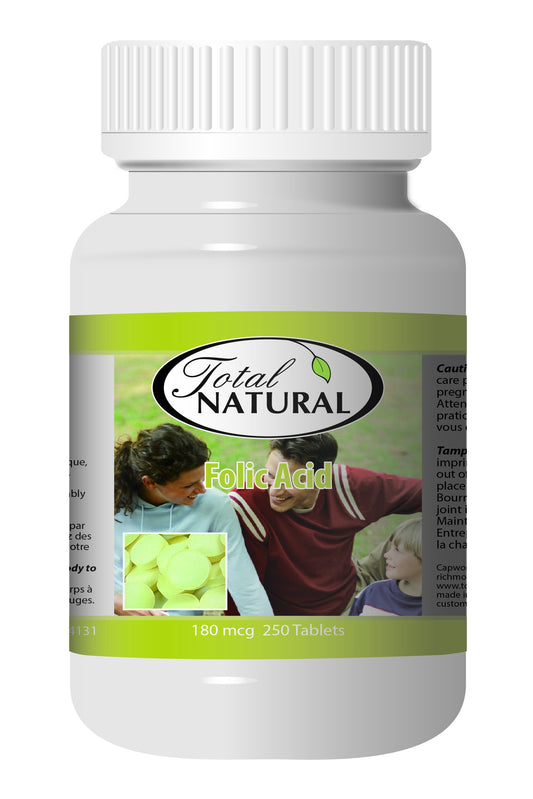 Ácido Fólico Total Natural 180mcg botella frontal