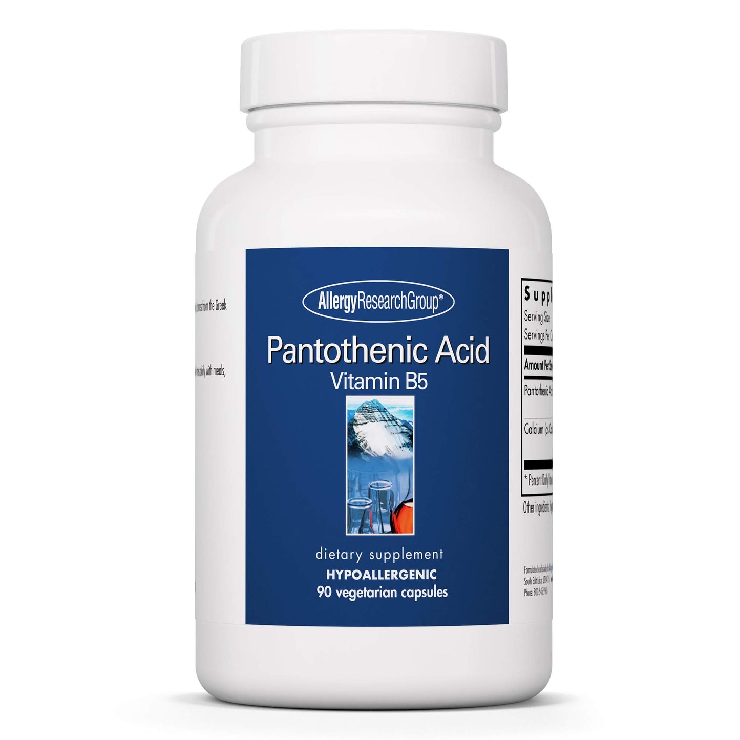 Ácido pantoténico cápsulas vegetales 500mg Allergy Research Group