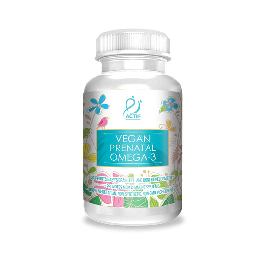 Suplemento Actif Omega-3 vegano prenatal alta potencia 90 cápsulas