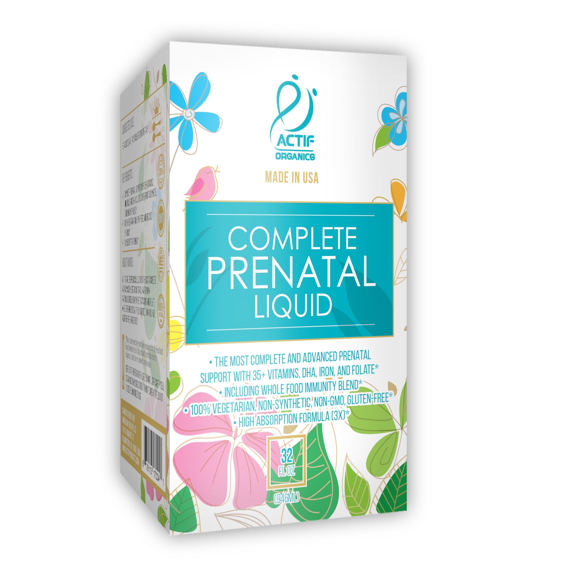ACTIF suplemento prenatal líquido con absorción liposomal mejorada