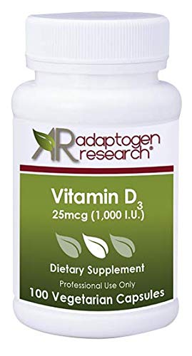 Adaptogen Research vitamina d3 1000 ui alta potencia 100 cápsulas vegetarianas