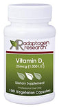 Adaptogen Research vitamina d3 1000 ui alta potencia 100 cápsulas vegetarianas
