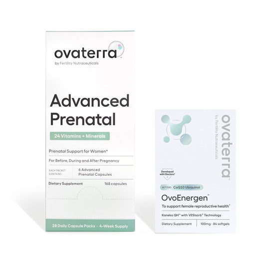 Advanced Prenatal multivitaminas y OvoEnergen CoQ10 para preconcepción