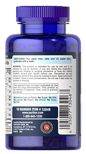 Advertencias de multivitaminas Puritan's Pride para hombres