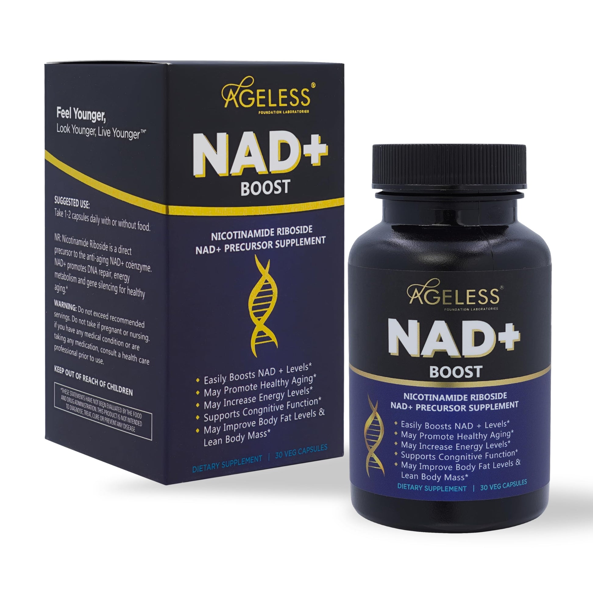 Suplemento Ageless NMN 300mg caja frente