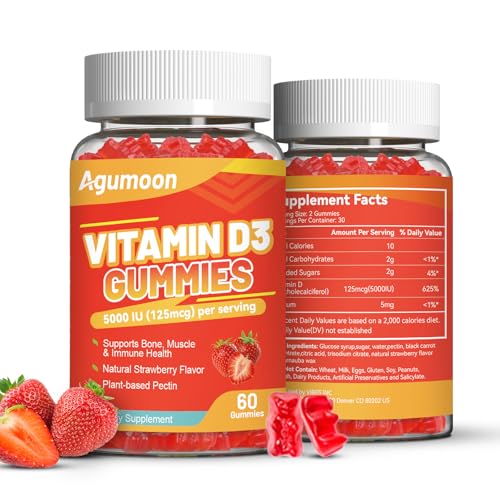 Frasco Agumoon gominolas vitamina D3 sabor fresa soporte inmune