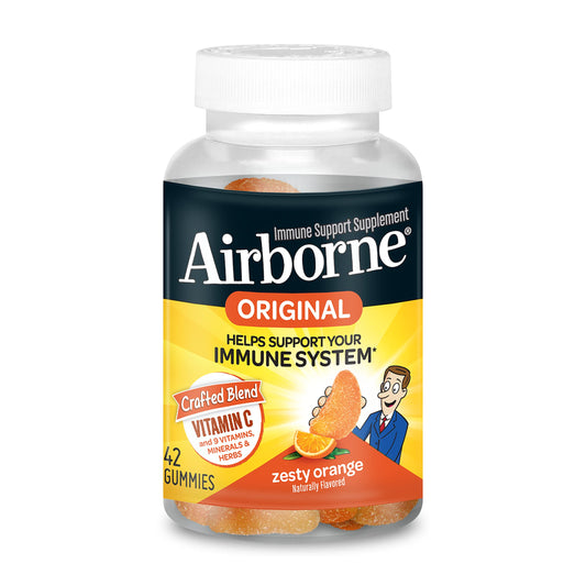 Airborne gomitas vitamina C 750mg naranja soporte inmune 42 unidades