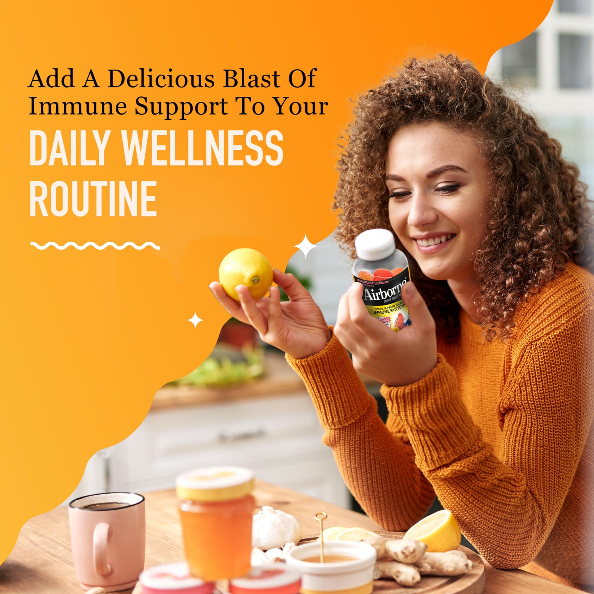 Airborne gomitas vitamina C y E sin gluten y fáciles de consumir