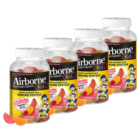 Airborne gomitas vitamina c zinc sabor frutas pack 4
