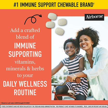 Airborne masticables 1000 mg vitamina C y zinc para adultos