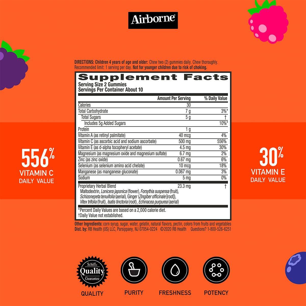 Airborne suplemento vitamina C y E