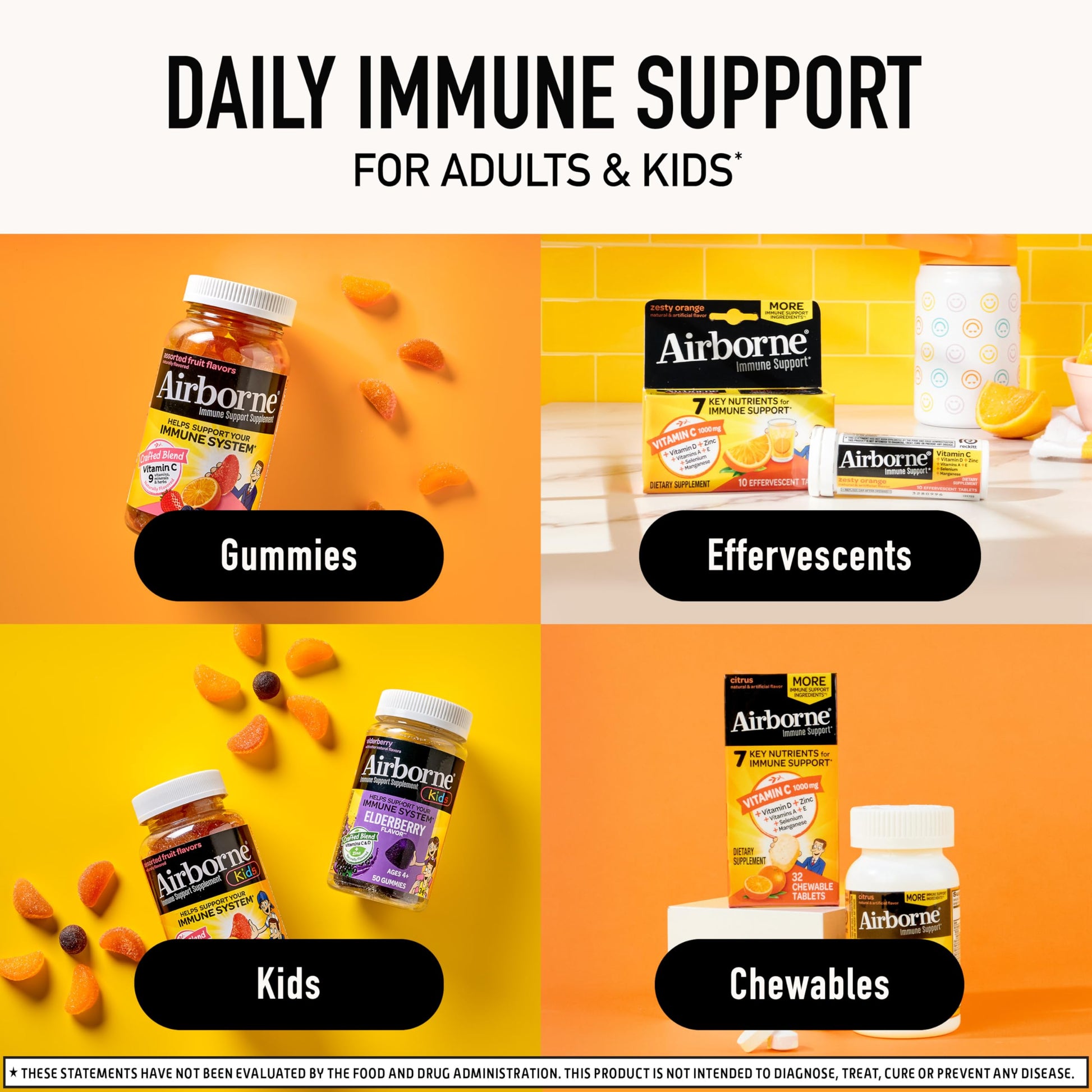 Airborne suplementos para adultos y niños doce años en adelante