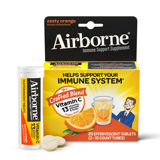 Airborne tabletas efervescentes vitamina c 1000 mg paquete 20