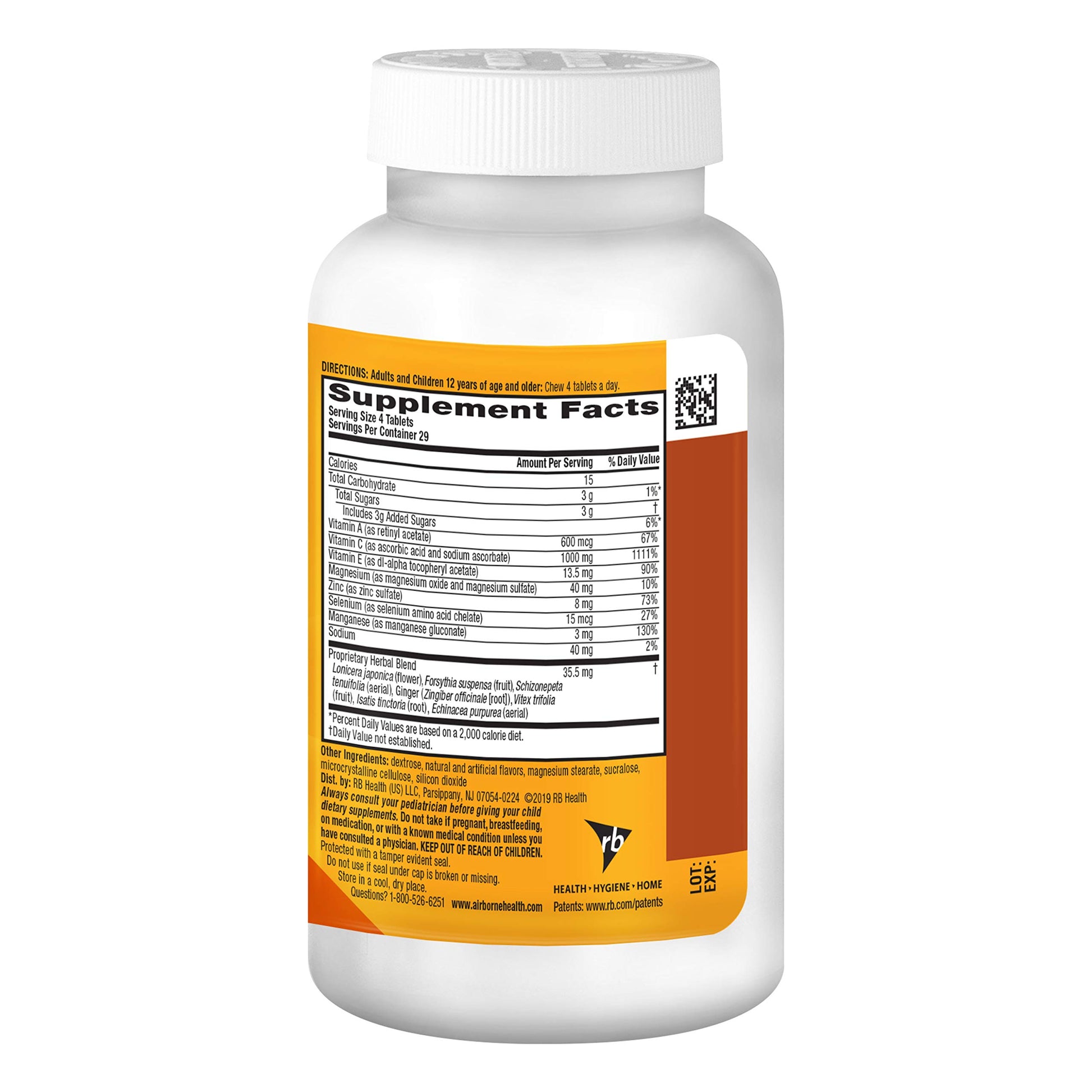 Airborne tabletas masticables antioxidantes vitaminas A C y E