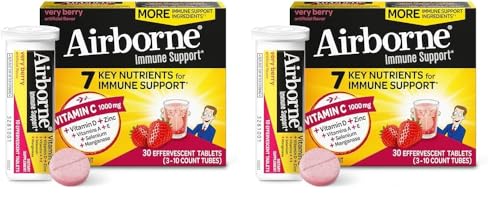 Airborne Vitamina C 1000mg con Zinc y D, sin azúcar