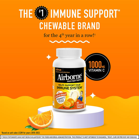 Vista lateral del empaque Airborne Vitamina C masticable