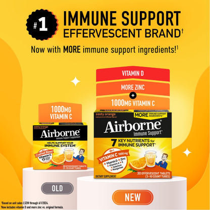 Airborne vitamina c tabletas efervescentes sabor naranja