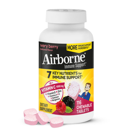 Airborne tabletas masticables sabor bayas para apoyo inmunológico
