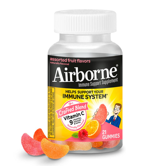 Botella de gomitas Airborne Vitamina C sabor frutas surtidas