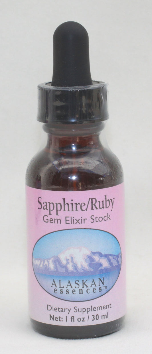 Botella de elixir de zafiro rubí de Alaskan Essences 1 oz