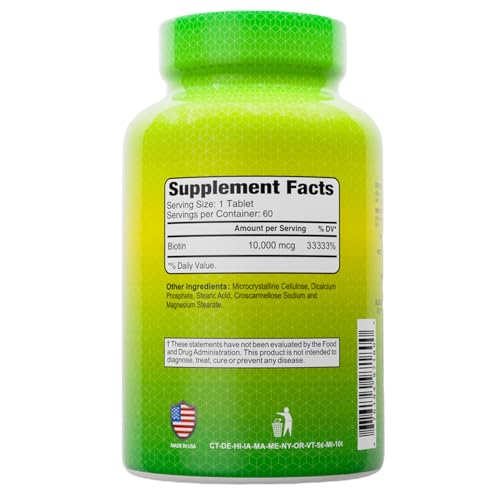 Envase de ALFA VITAMINS Biotina 120 tabletas para cuidado