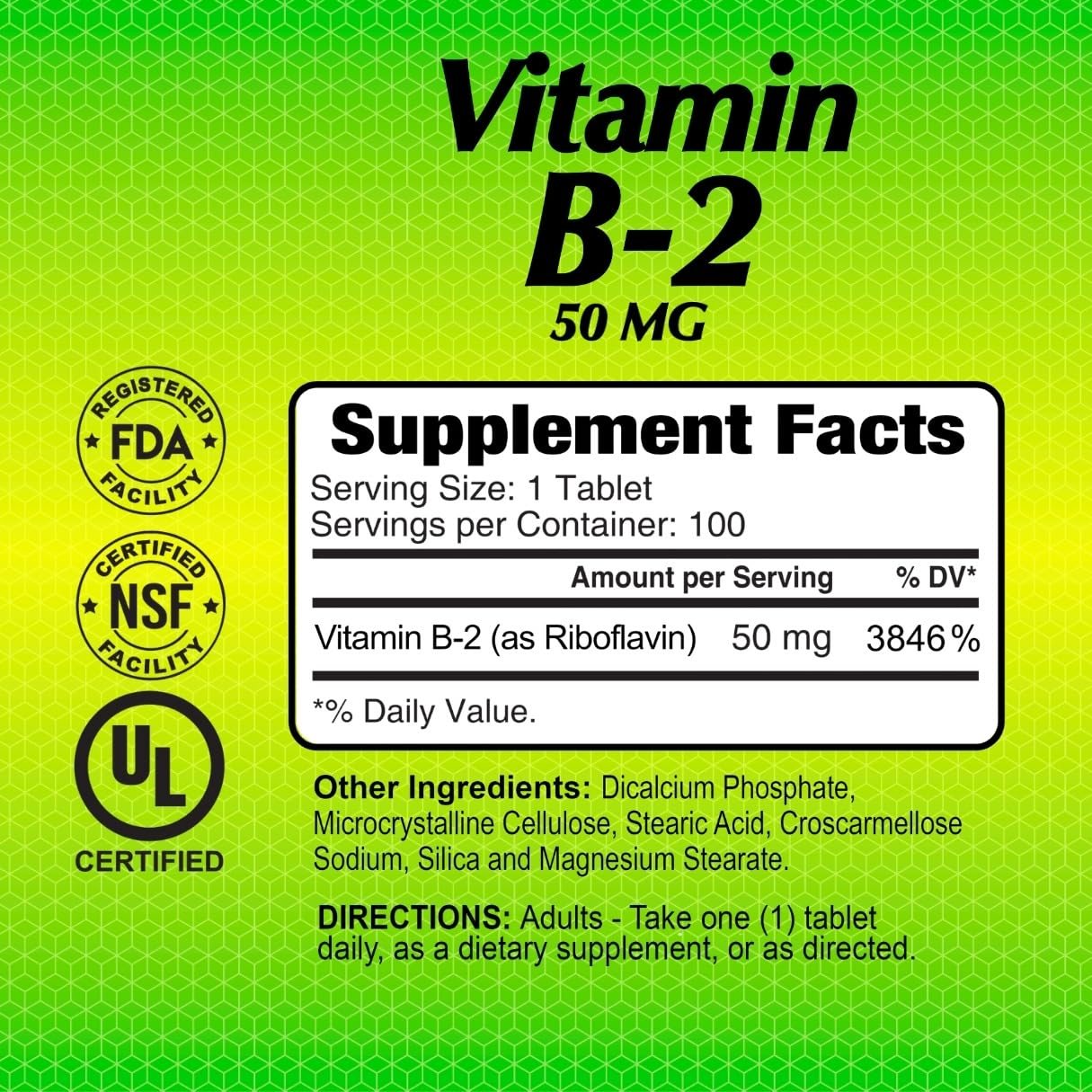 ALFA VITAMINS Vitamina B2 paquete completo 100 tabletas