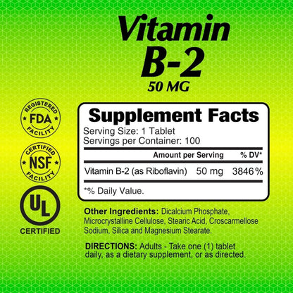 ALFA VITAMINS Vitamina B2 paquete completo 100 tabletas