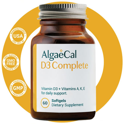 Envase ALGAECAL D3 completo con calcio y omega 3 vista superior