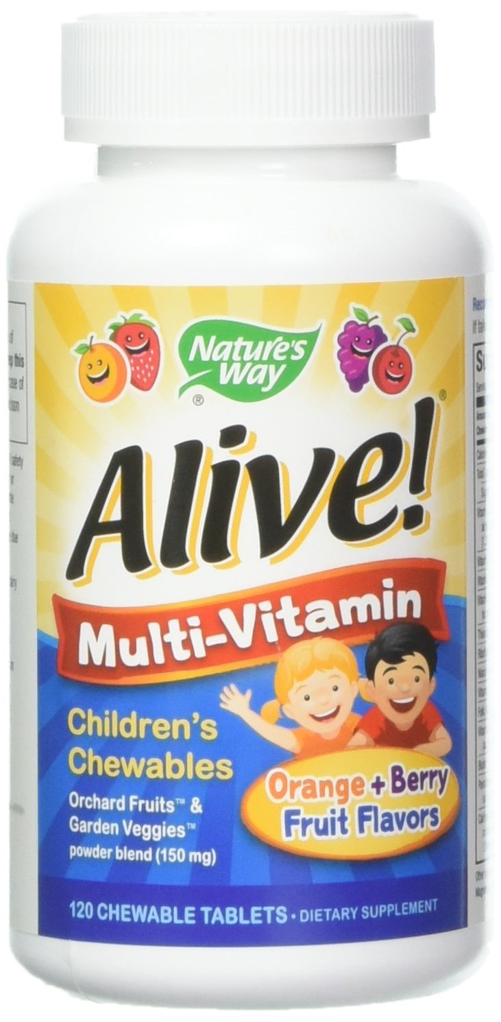 Alive! multivitaminas masticables para niños 120 tabletas