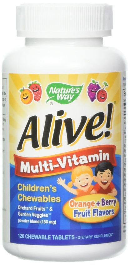 Alive! multivitaminas masticables para niños 120 tabletas