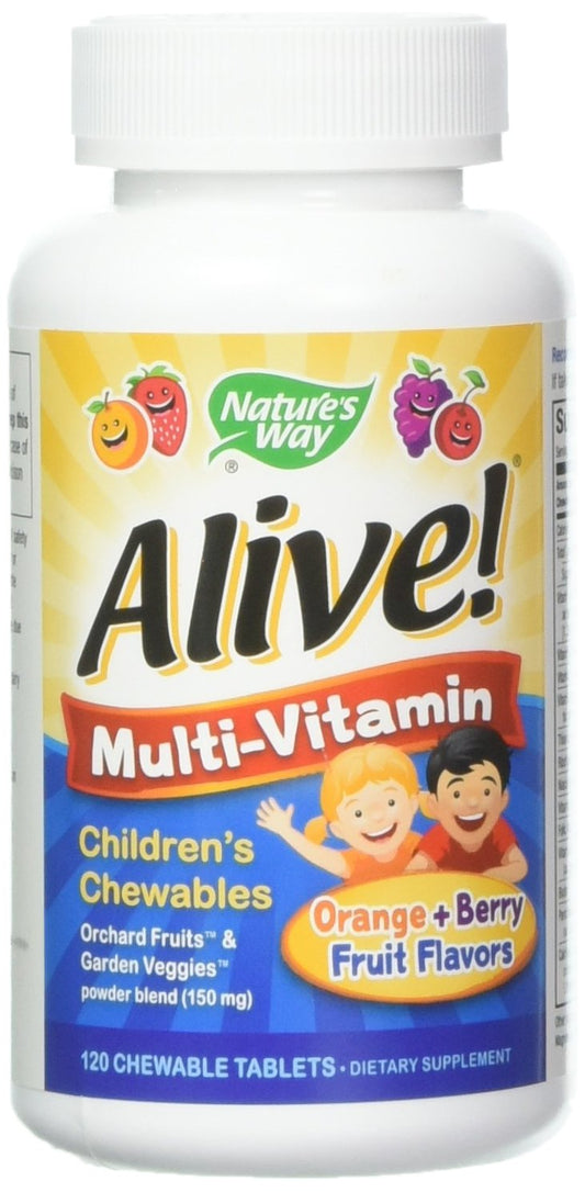 Alive! multivitaminas masticables para niños 120 tabletas