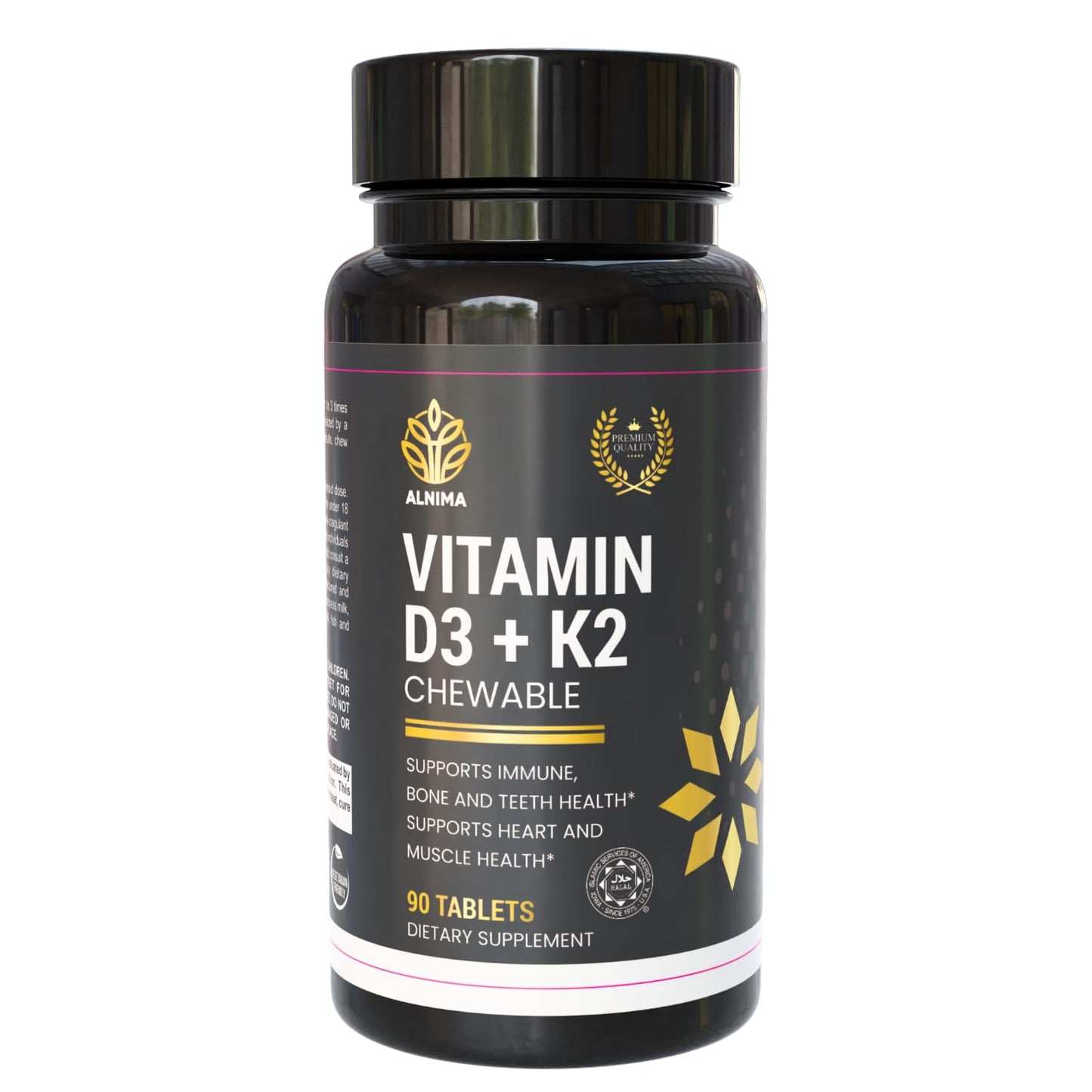 ALNIMA tabletas masticables vitamina D3 y K2 caja