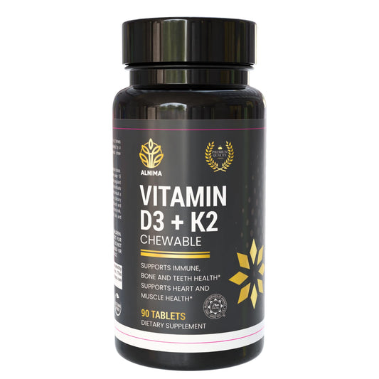 ALNIMA tabletas masticables vitamina D3 y K2 caja
