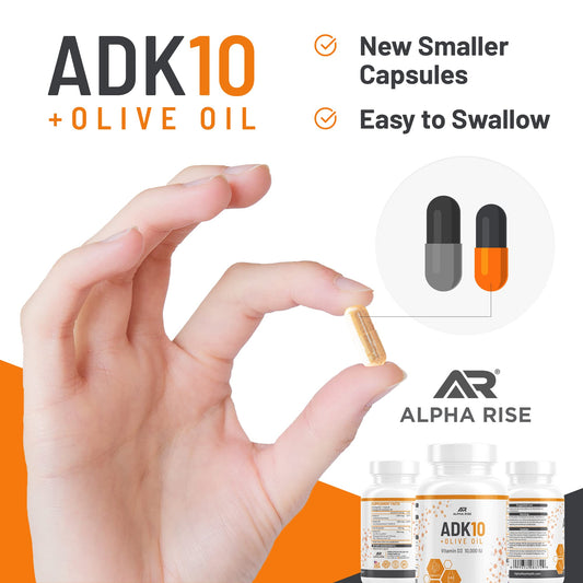 Botella ALPHA RISE ADK 10 cápsulas vegetales