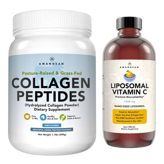 Paquete AMANDEAN Vitamina C liposomal y colágeno bovino premium