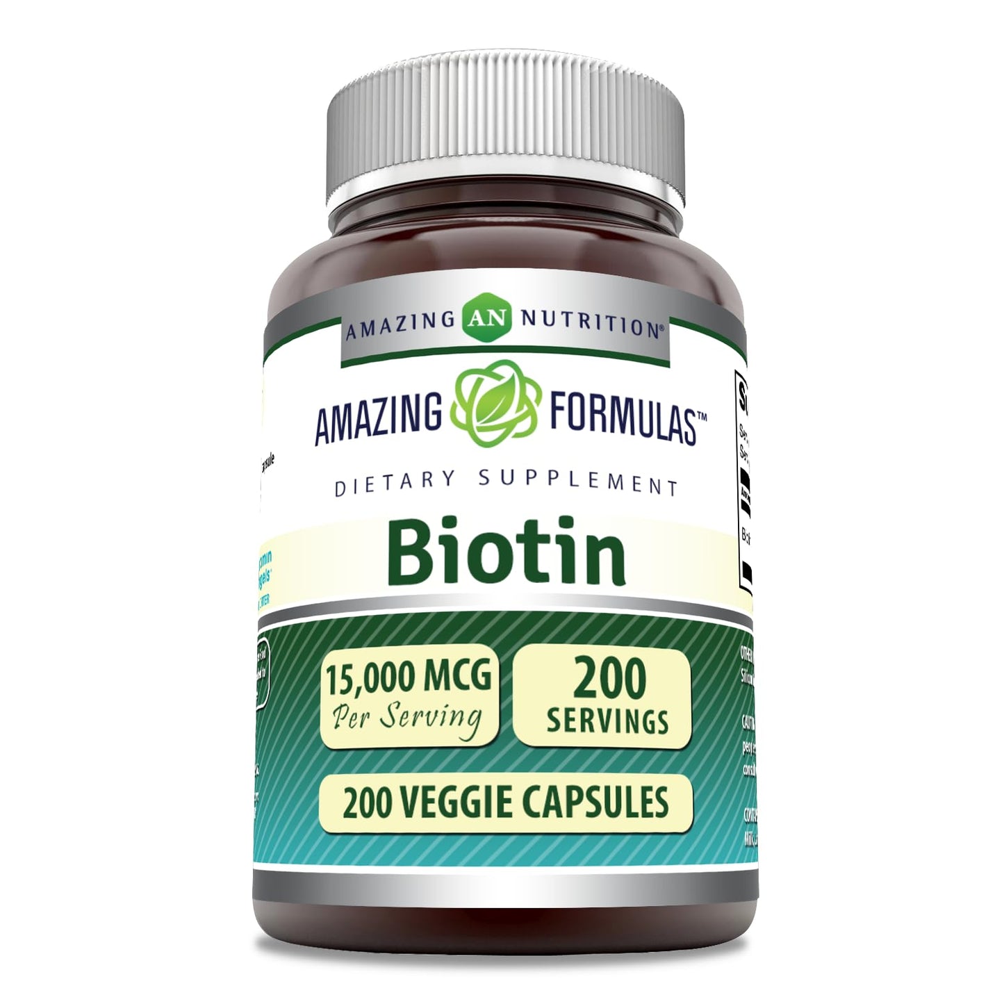 Amazing Formulas biotina 15000 mcg cápsulas para cabello piel uñas