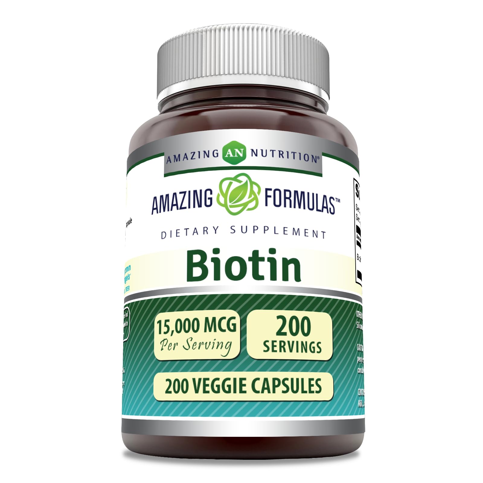 Amazing Formulas biotina 15000 mcg cápsulas para cabello piel uñas