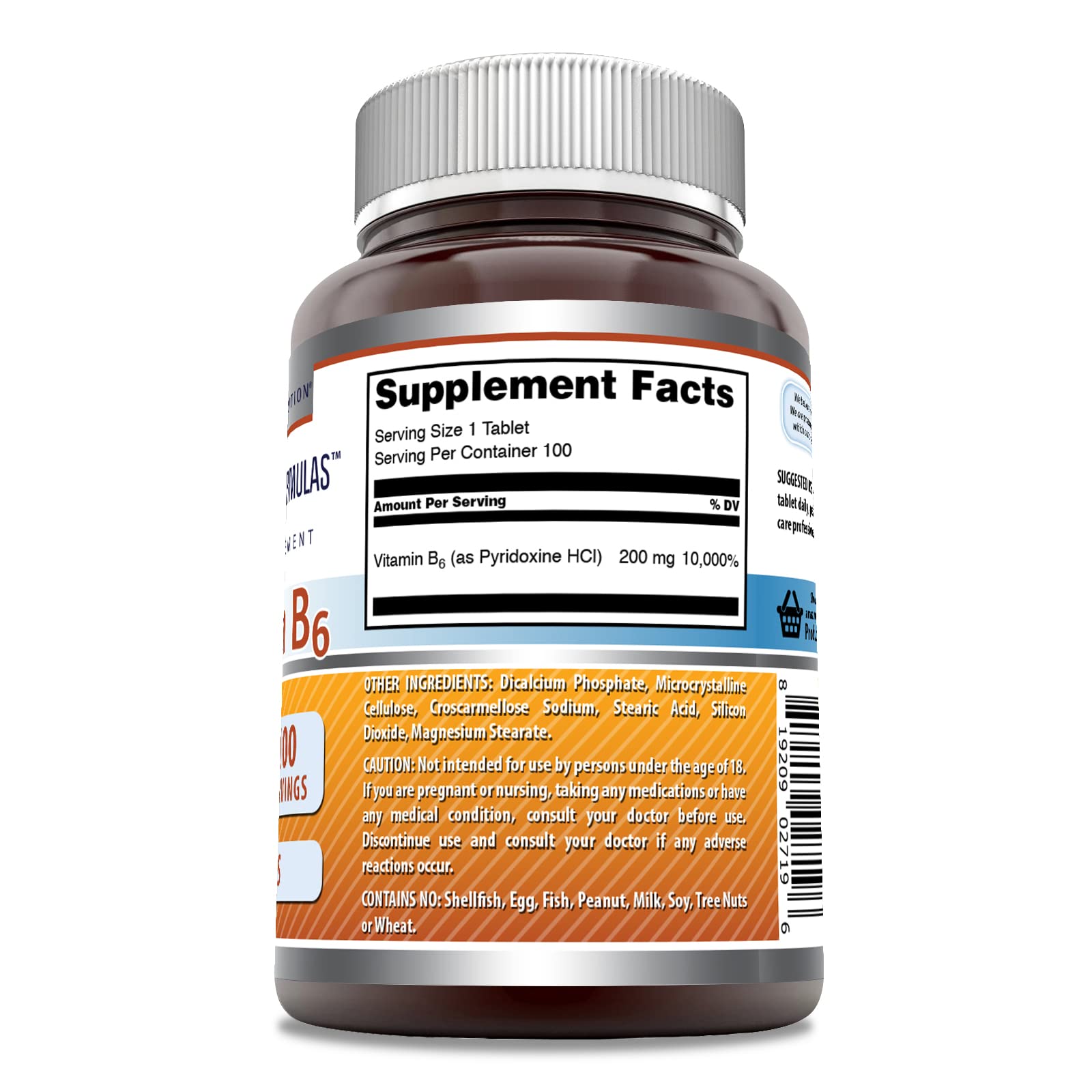 Amazing Formulas botella vitamina b6 vista lateral