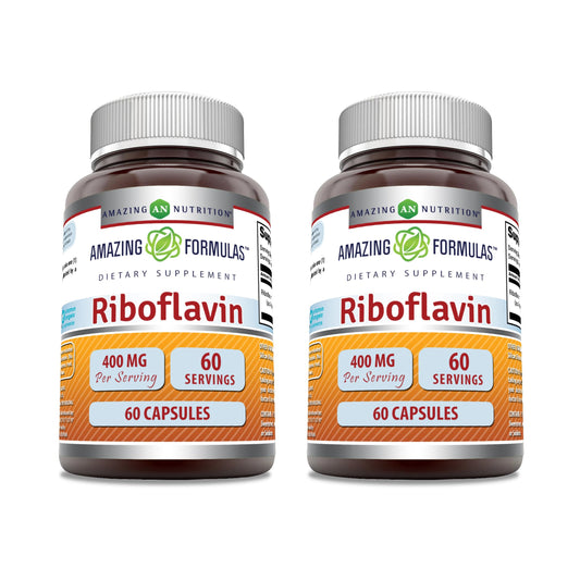 Amazing Formulas cápsulas riboflavina 400 mg vitamina b2 no gmo