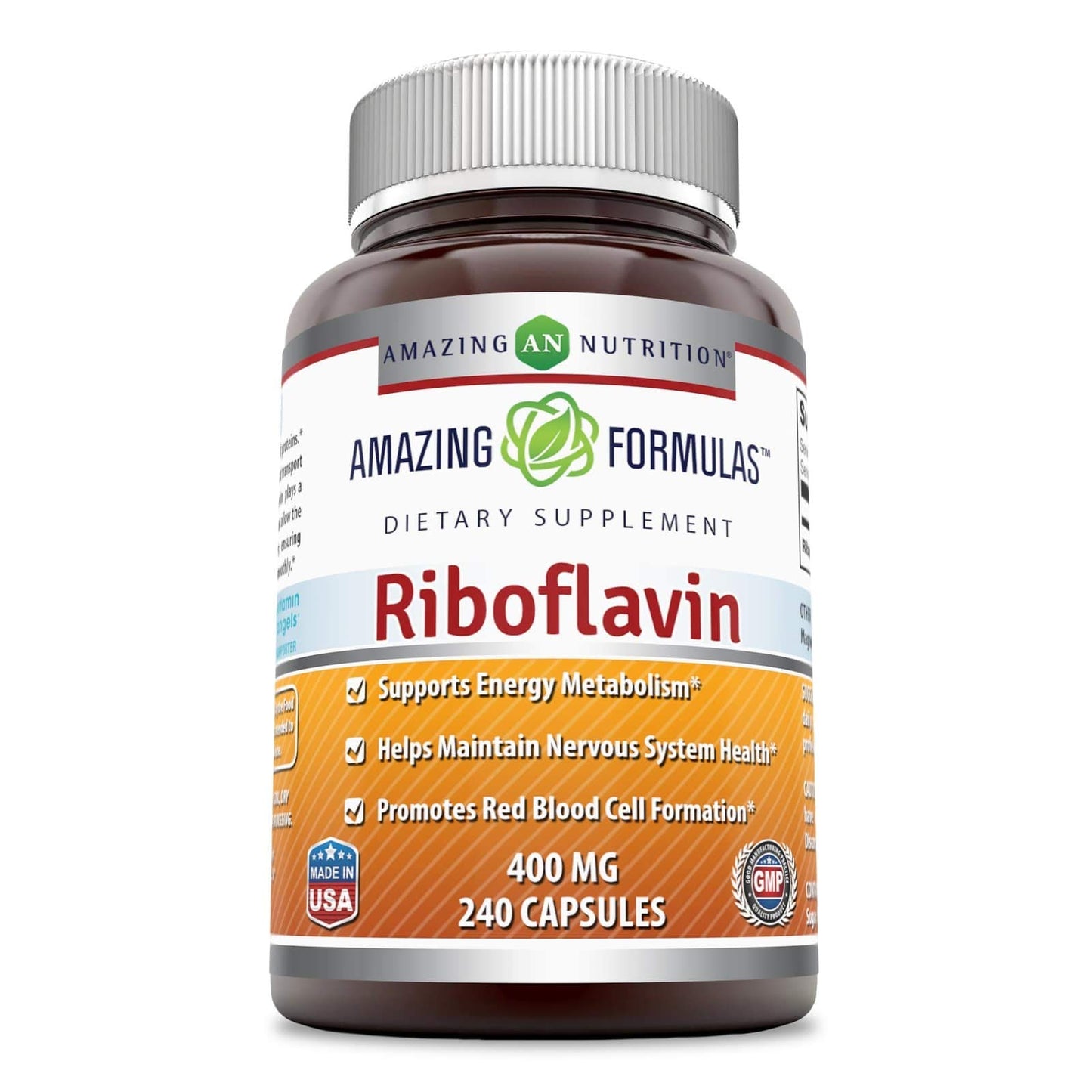 Amazing Formulas riboflavina vitamina b2 suplemento 240 cápsulas