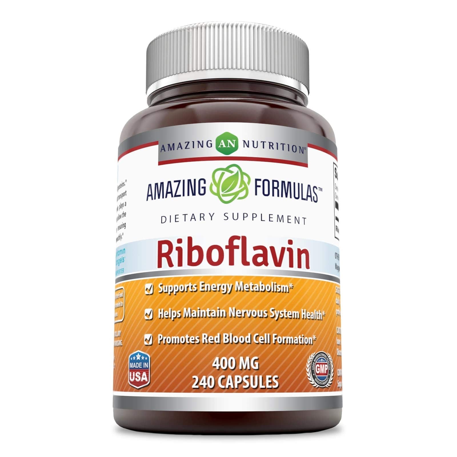 Amazing Formulas riboflavina vitamina b2 suplemento 240 cápsulas