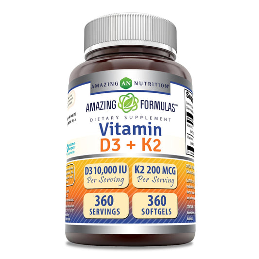Amazing Formulas vitamina d3 10000 iu con k2 suplemento