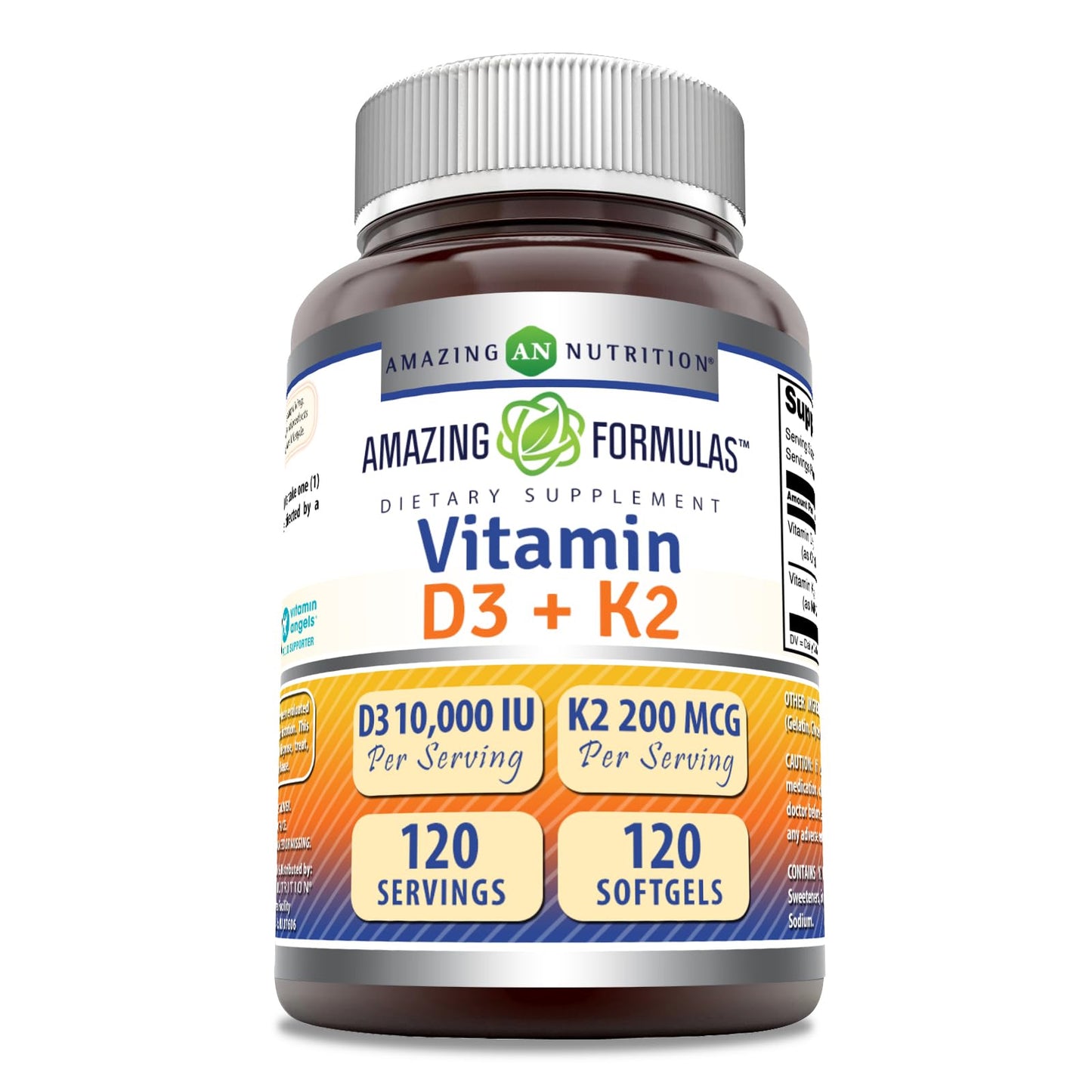 Amazing Formulas Vitamina D3 10000 UI K2 200 mcg frasco